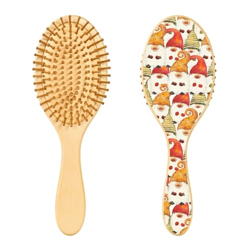 Weihnachts-Haarbürste aus Holz, niedliche Zwerge, Holzpaddel, Haarbürste, Holzhaarbürsten für Frauen, Nachrichtenbürste aus Holz von linqin