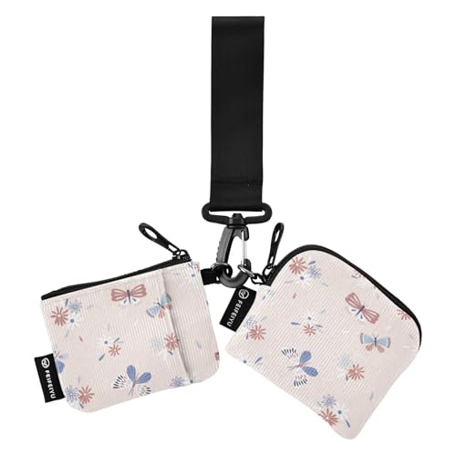Whimsy Dekorative Schmetterlingswiese, Damen-Münzgeldbörse, Kartenhalter, schmal, abnehmbar, Kleingeldbörse, Schlüsselhalter mit Schlüsselanhänger, für Arbeit, Reisen, 2 Stück, Dekorativer Whimsy Dekorative Schmetterlingswiese, Damen-Münzgeldbörse, Kartenhalter, schmal, abnehmbar, Kleingeldbörse, Schlüsselhalter mit Schlüsselanhänger, für Arbeit, Reisen, 2 Stück, Dekorativer von linqin