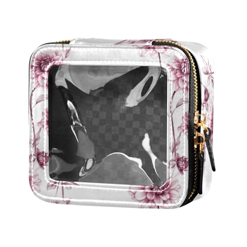 linqin Ästhetische Dahlie transparente Make-up-Tasche, Kulturbeutel mit Reißverschluss, Kosmetiktasche für Damen, Ästhetische Dahlie, 1 size von linqin