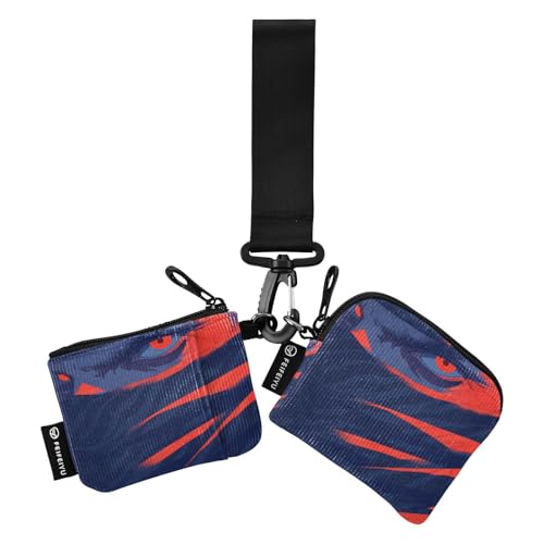 linqin Anxious Herren Damen Münzgeldbörse Kartenhalter Mini Mode Münzgeldbörse Kleingeldhalter mit Schlüsselanhänger für Damen Mädchen 2 Packungen, Anxious Men, 1 size von linqin