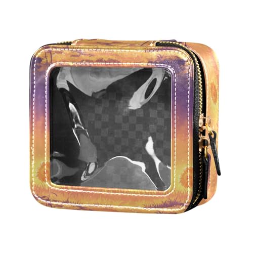 linqin Art Kosmetiktasche mit Reißverschluss, Motiv: gelbe Gänseblümchen, transparent, mit Reißverschluss, kleine Kosmetiktasche für Geldbörse zum Fliegen von linqin