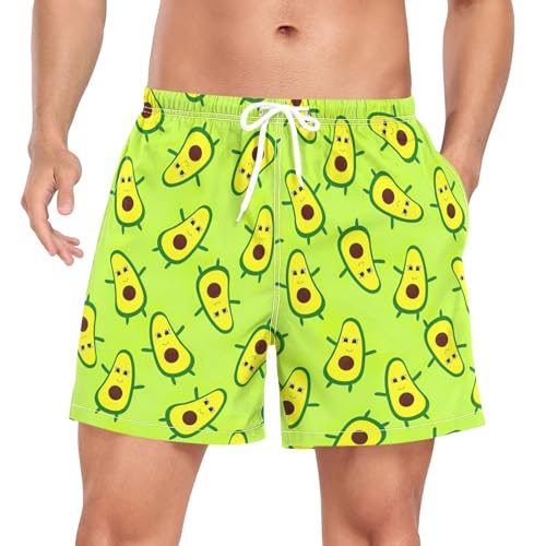 linqin Avocado kurze Herren-Badehose, 2-in-1-Laufshorts mit Taschen, Strand-Badeanzug, leicht, Avocado, XX-Large von linqin