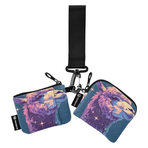 linqin Beauty Alpaca Dark Sea Green Dual Coin Purse Credit Card Holder Wallet Minimalist Women's Money Organizers with Zipper Coin Pocket for Men Women 2 Packs, Dunkelgrün, 1 size von linqin