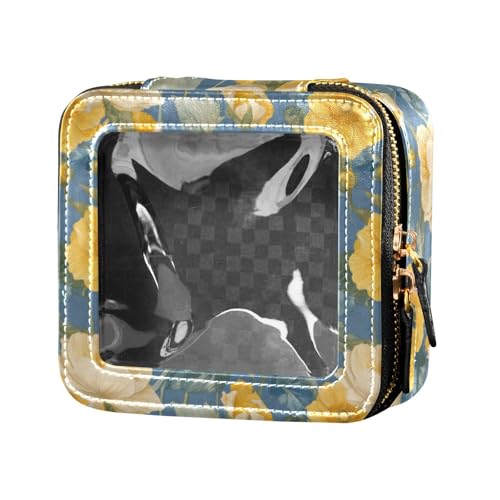 linqin Begonia Kosmetiktasche mit Blumenmuster, transparent, Reisetaschen für Toilettenartikel, Leder, Kosmetiktasche für Damen, Begonienblumen, 1 size von linqin