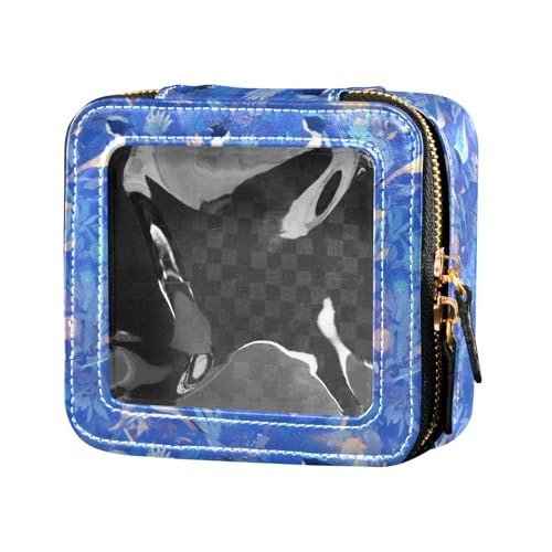 linqin Blue Birds transparente Make-up-Tasche, wasserdicht, Reise-Kulturbeutel, tragbarer Make-up-Organizer für Reisen, blaue Vögel, 1 Größe, Blaue Vögel, 1 size von linqin