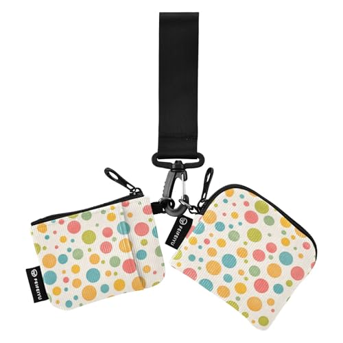 linqin Bunte Polka Dots Damen Geldbörsen Kartenhüllen Mini Mode Wristlet Wallet Schlüsselhalter mit Schlüsselanhänger für Frauen Männer 2 Packungen, Bunte Punkte, 1 size linqin Bunte Polka Dots Damen Geldbörsen Kartenhüllen Mini Mode Wristlet Wallet Schlüsselhalter mit Schlüsselanhänger für Frauen Männer 2 Packungen, Bunte Punkte, 1 size von linqin