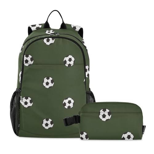 linqin Cartoon Ball Boy Rucksack mit Lunchtasche Junge Schulrucksack mit Lunchbox Jungen Rucksäcke und Lunchbox 7-10 von linqin