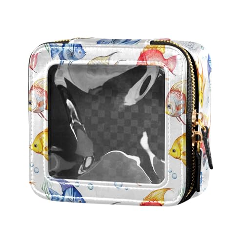 linqin Chic Angelfish Kosmetiktasche für Damen, niedlich, Reise-Make-up-Tasche, transparent, mit Reißverschluss, Kosmetiktasche, Schicker Kaiserfisch, 1 size von linqin