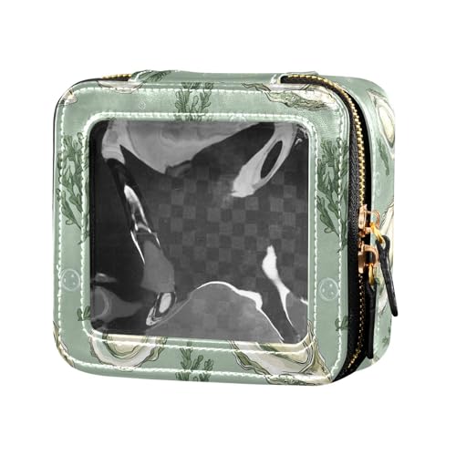 linqin Chic Kosmetiktasche für Geldbörse, Kulturbeutel, Reise-Kosmetiktasche, Austergrün, transparent, Schickes Austerngrün, 1 size von linqin