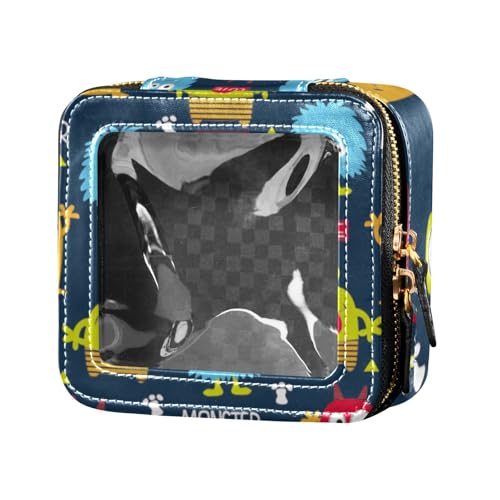 linqin Cute Monster Make-up-Tasche, wasserdicht, transparent, Kulturbeutel, Make-up-Organizer für Reisen, süßes Monster, Einheitsgröße, Niedliches Monster, Einheitsgröße von linqin