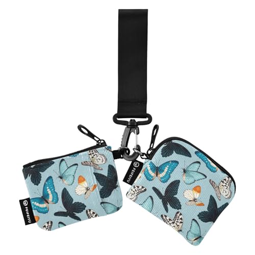 linqin Damen-Geldbörse mit Schmetterlingen, Kartenhalter, großes Fassungsvermögen, Kreditkartenetui, Münzbörse mit Schlüsselanhänger, für Damen und Mädchen, 2 Stück, Blau-gelbe Schmetterlinge, 1 size linqin Damen-Geldbörse mit Schmetterlingen, Kartenhalter, großes Fassungsvermögen, Kreditkartenetui, Münzbörse mit Schlüsselanhänger, für Damen und Mädchen, 2 Stück, Blau-gelbe Schmetterlinge, 1 size von linqin