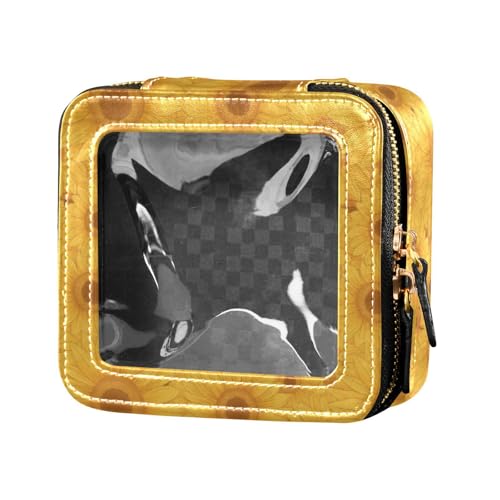 linqin Dreamy Sunflowers transparente Mini-Make-up-Tasche, Kulturbeutel, Kosmetik-Organizer für fliegende Sonnenblumen, 1 Größe, Traumhafte Sonnenblumen, 1 size von linqin