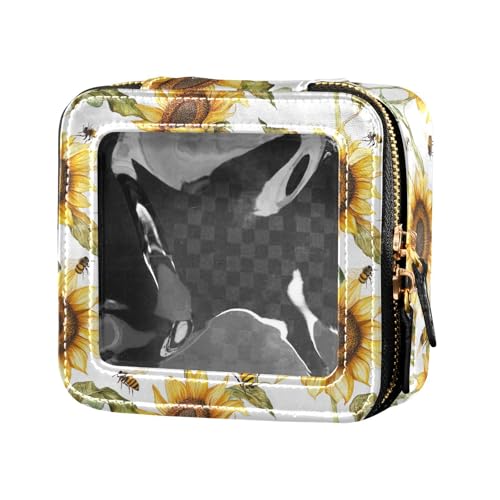 linqin Einzigartige Mini-Make-up-Tasche mit Sonnenblumen, Reise-Kulturbeutel, Make-up-Organizer für Reisen, Einzigartige Sonnenblumen, 1 size von linqin
