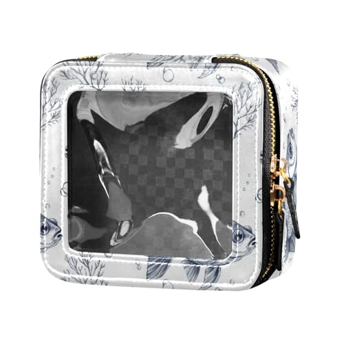 linqin Fish Make-up-Tasche, wasserdicht, transparent, Kulturbeutel mit Reißverschluss, Kosmetiktasche, Organizer für Reisen, fisch, 1 size von linqin