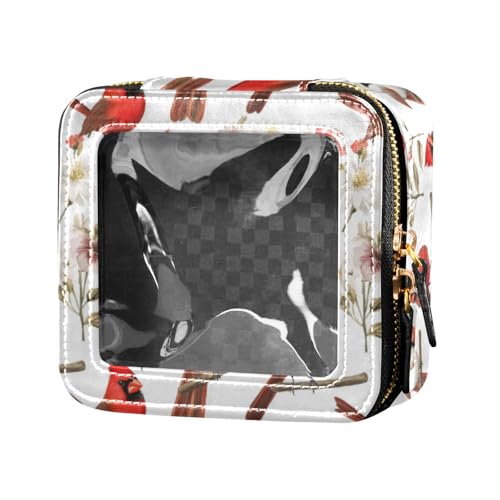 linqin Funny Birds Kosmetiktasche für Geldbörse, Kulturbeutel, Leder, Kosmetiktasche für Damen, transparent, Lustige Vögel, 1 size von linqin