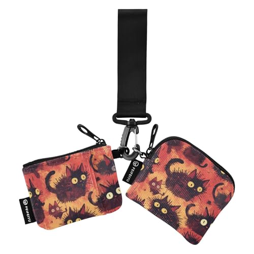 linqin Funny Cats Damen Münztaschen Kartenhalter Kompakte Größe Münzbörse Kleingeldhalter mit Schlüsselanhänger für Männer Frauen 2 Stück, Lustige Katzen, 1 size linqin Funny Cats Damen Münztaschen Kartenhalter Kompakte Größe Münzbörse Kleingeldhalter mit Schlüsselanhänger für Männer Frauen 2 Stück, Lustige Katzen, 1 size von linqin