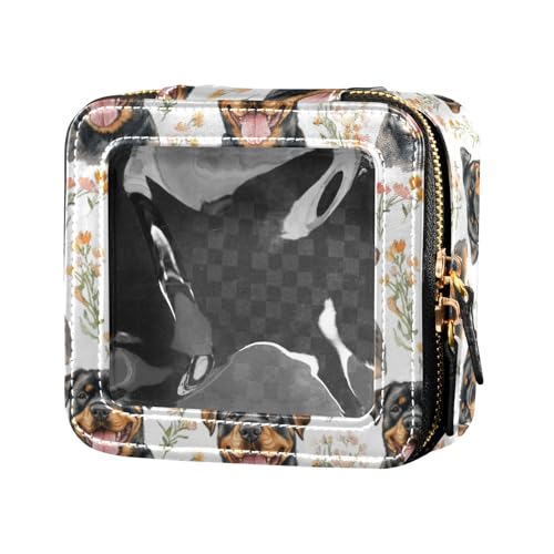 linqin Funny Dogs Make-up-Tasche, transparent, klein, wasserdicht, Reise-Kulturbeutel, Nagellack-Organizer-Tasche zum Fliegen, Lustige Hunde, 1 size von linqin