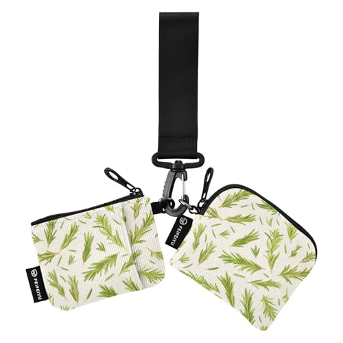 linqin Green Branches Damen Münztaschen Kartenhalter Dünn Flach Visitenkartenhalter mit Reißverschluss Münzfach für Frauen Männer 2 Packungen, Grüne Zweige, 1 size von linqin