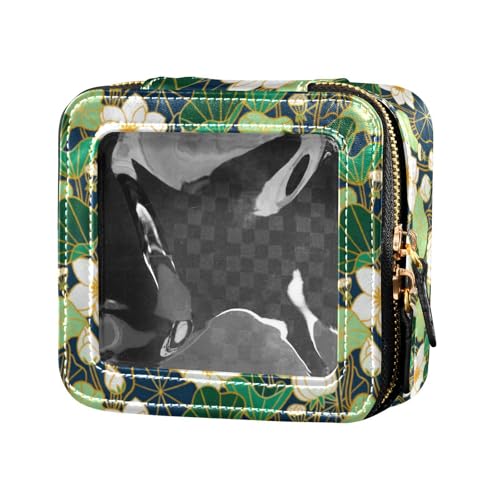 linqin Green Lily Pond transparente Mini-Make-up-Tasche, Kulturbeutel, kleine Kosmetiktasche für Geldbörse zum Fliegen, Grüner Lilienteich, 1 size von linqin