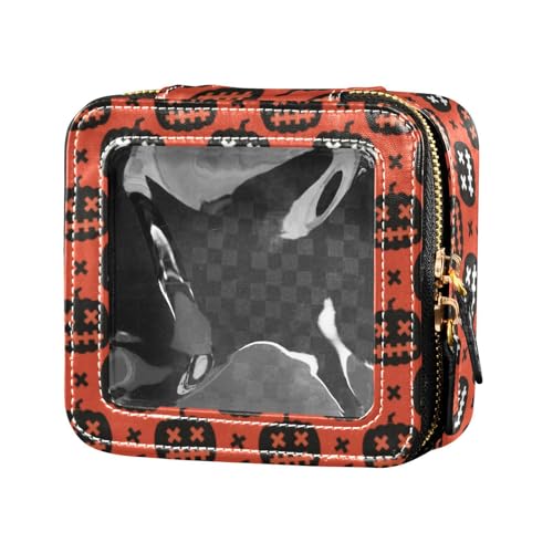 linqin Halloween-Kürbis-Make-up-Tasche für Geldbörse, Reise-Kulturbeutel, Nagellack-Organizer-Tasche für Reisen, Halloween-Kürbis geklebt, 1 size von linqin