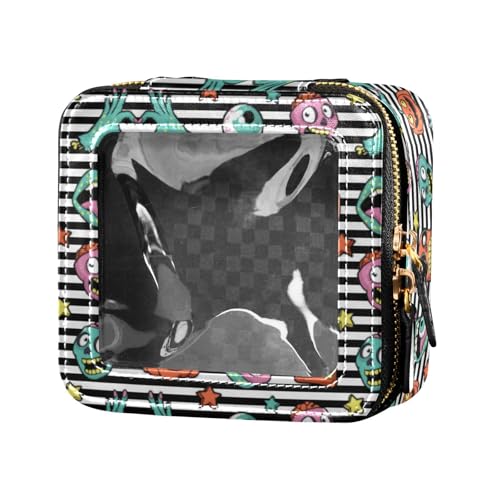 linqin Halloween-Kulturbeutel, Zombies, transparent, für Geldbörse, Reise-Kulturbeutel, Make-up-Tasche, Organizer für Damen, Kürbis-Zombies, 1 size von linqin