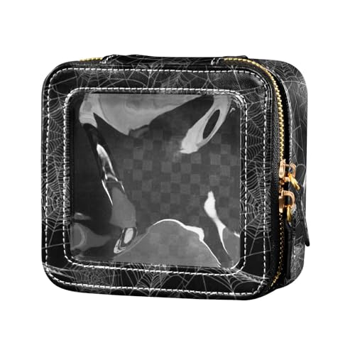 linqin Halloween Make-up-Tasche, schwarz, transparent, Reise-Kulturbeutel, Kosmetiktasche, Organizer für Fliegen, Halloween Schwarz, 1 size von linqin