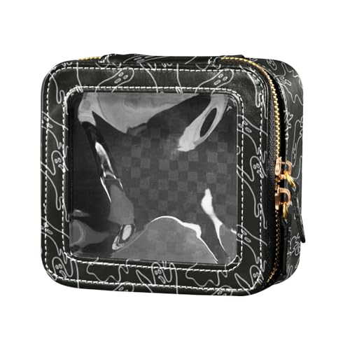 linqin Halloween Mini-Make-up-Tasche, transparent, Kulturbeutel mit Reißverschluss, Kosmetiktasche, Organizer für Damen, Halloween, 1 size von linqin