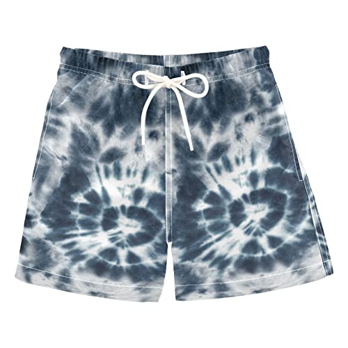 linqin Jungen Badehose Kinder Strandshorts Dunkle Batikfärbung Atmungsaktive Bademode 3-14 Jahre, Dunkel Batik, 140 von linqin