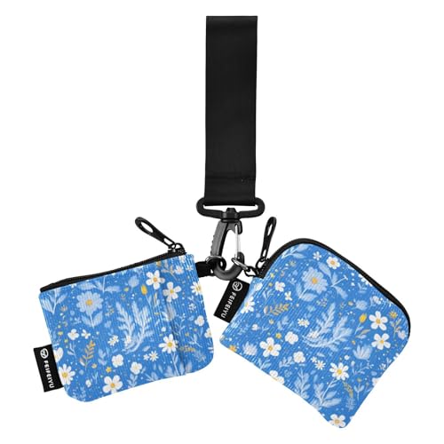 linqin Kartenetuis für Damen, mit süßem Blumenmotiv, kompakte Größe, Geldorganizer mit Handgelenkschlaufe für Damen und Mädchen, 2 Packungen, Weiße süße Blumen, blau, 1 size linqin Kartenetuis für Damen, mit süßem Blumenmotiv, kompakte Größe, Geldorganizer mit Handgelenkschlaufe für Damen und Mädchen, 2 Packungen, Weiße süße Blumen, blau, 1 size von linqin