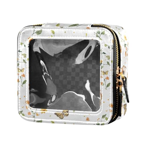 linqin Kleine Make-up-Tasche mit Cartoon-Eulen, transparent, Mini-Make-up-Behälter für Damen, Cartoon-Eulen, 1 size von linqin