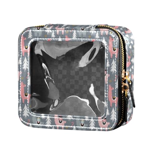 linqin Kosmetiktasche, Weihnachts-Llamas, transparent, für Damen, Weihnachts-Lamas, 1 size von linqin