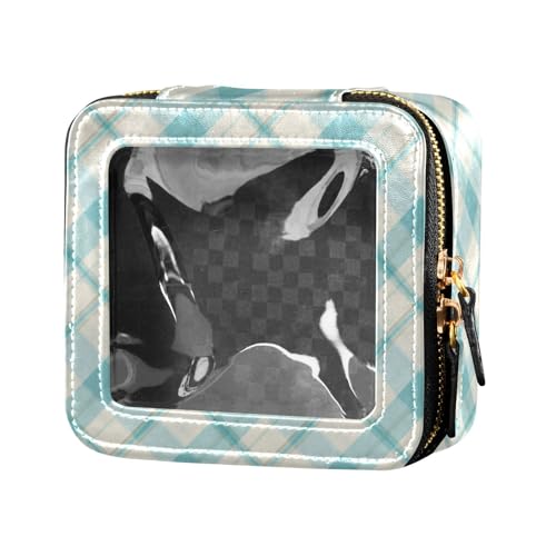 linqin Kosmetiktasche, hellcyanfarbene Büffelkaros, niedliche Make-up-Tasche, transparenter Kulturbeutel, Kosmetik-Organizer zum Fliegen, helles Cyan-Büffelkaro, 1 Größe, Helles Cyan-Büffelkaro, 1 linqin Kosmetiktasche, hellcyanfarbene Büffelkaros, niedliche Make-up-Tasche, transparenter Kulturbeutel, Kosmetik-Organizer zum Fliegen, helles Cyan-Büffelkaro, 1 Größe, Helles Cyan-Büffelkaro, 1 von linqin