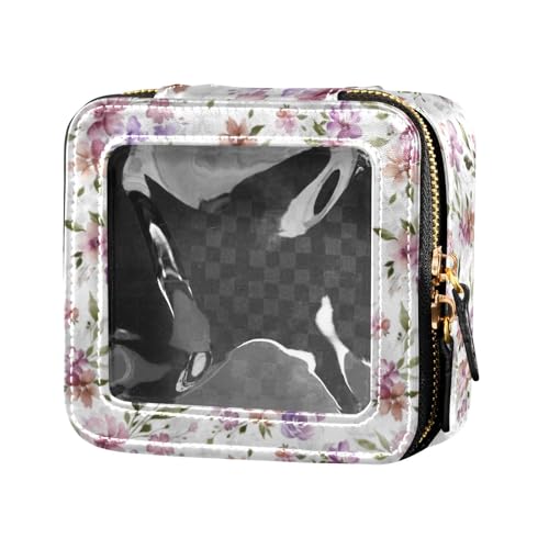 linqin Kosmetiktasche, klassisch, Blumenmuster, klein, wasserdicht, Reise-Kulturbeutel, tragbarer Make-up-Organizer für Damen, Klassische Blumen, 1 size von linqin
