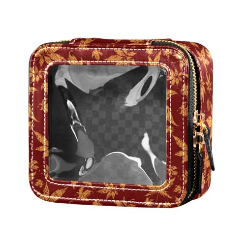 linqin Kosmetiktasche aus Leder, Motiv: Herbstblätter, transparent, für Damen, Herbstblätter, 1 size linqin Kosmetiktasche aus Leder, Motiv: Herbstblätter, transparent, für Damen, Herbstblätter, 1 size von linqin