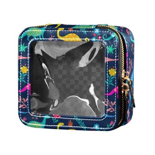 linqin Kosmetiktasche aus Leder, Motiv: niedliche Dinosaurier, durchsichtig, für Damen, Niedlicher Dinosaurier, 1 size von linqin
