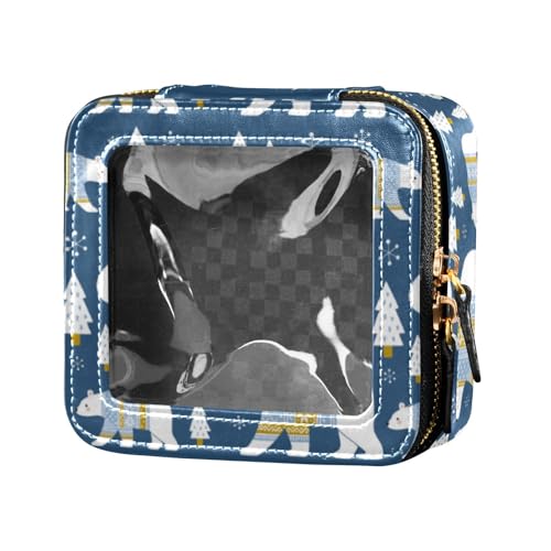 linqin Kosmetiktasche aus Leder, Motiv: niedlicher Bär, transparent, für Geldbörse, Kulturbeutel, kleine Kosmetiktasche für Geldbörse zum Fliegen, Süßer Bär, 1 size von linqin