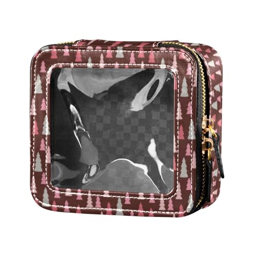 linqin Kosmetiktasche für Damen, Motiv: Dunkelpfirsichfarben, klein, für Geldbörse, Reise-Kulturbeutel, Kosmetiktasche für Damen, Dunkler Pfirsich-Weihnachten, 1 size von linqin