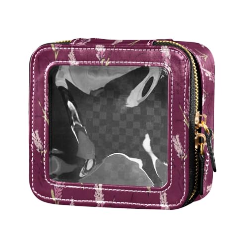 linqin Kosmetiktasche für Damen, Motiv: Lavendel, dunkellila, Dunkelvioletter Lavendel, 1 size von linqin