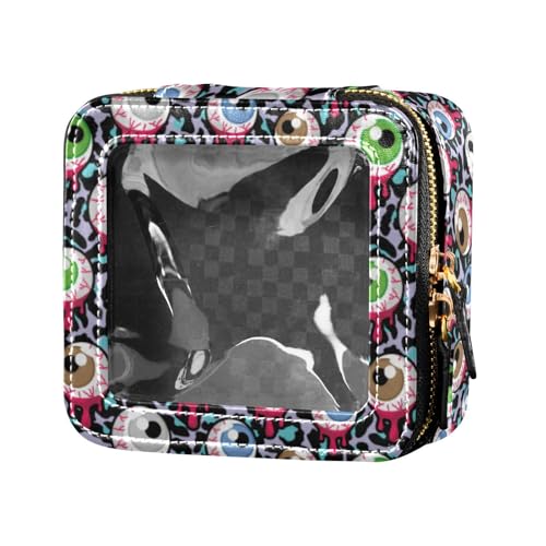 linqin Kosmetiktasche für Damen, Motiv: blutiger Zombie Aliens, transparent, klein, aus Leder, Blutige Zombie-Aliens, 1 size von linqin