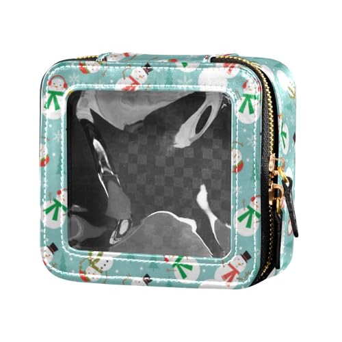 linqin Kosmetiktasche für Damen, Schneemann, transparent, Reisetasche, Kosmetiktasche für Toilettenartikel, Leder, Schneemann, 1 size von linqin