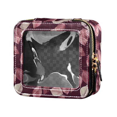 linqin Kosmetiktasche für Geldbörse, Kulturbeutel mit Reißverschluss, für Reisen, Burgunderrote Blätter, Burgunderrote Blätter, 1 size von linqin