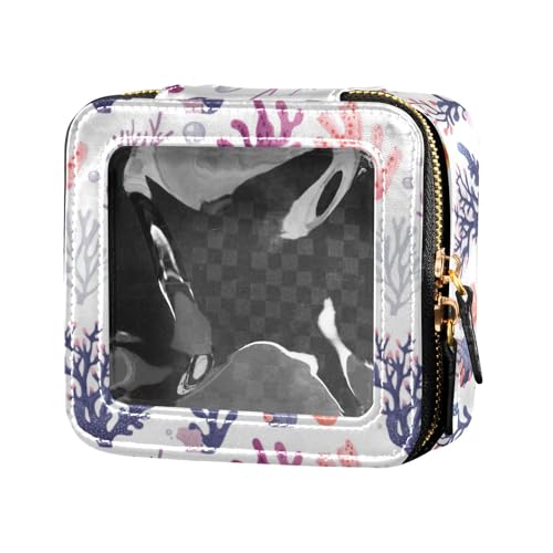linqin Kosmetiktasche mit Cartoon-Korallen, transparent, Kulturbeutel für Damen, Cartoon-Korallen, 1 size von linqin