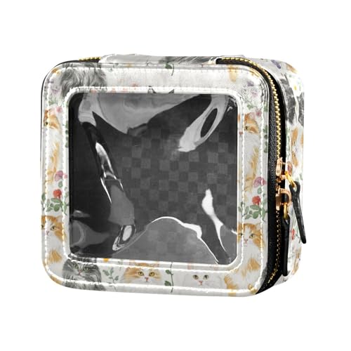 linqin Kosmetiktasche mit Katzenmotiv, klein, für Toilettenartikel, Nagellack, Organizer, Tasche für Reisen, Beige, Ästhetische Katzen, Beige, 1 size linqin Kosmetiktasche mit Katzenmotiv, klein, für Toilettenartikel, Nagellack, Organizer, Tasche für Reisen, Beige, Ästhetische Katzen, Beige, 1 size von linqin