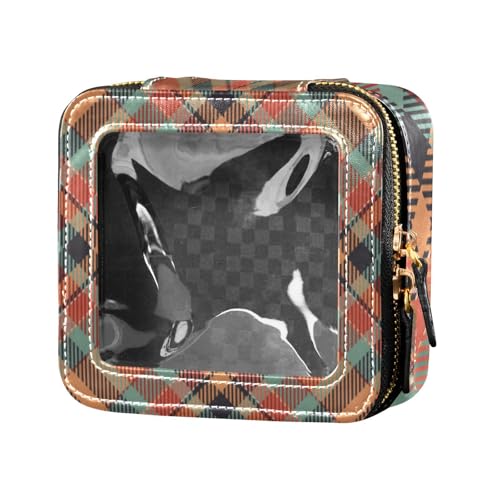 linqin Kosmetiktasche mit Reißverschluss, Schottenkaro, transparent, klein, für Geldbörse, Kulturbeutel, Organizer für Reisen, Schottenkaro Schottland Plaid, 1 size von linqin