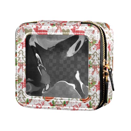 linqin Kosmetiktasche mit Rentier-Motiv "Merry Christmas", transparent, für Reisen, Kulturbeutel, kleine Kosmetiktasche für Geldbörse für Reisen, Weihnachts-Rentier, 1 size von linqin