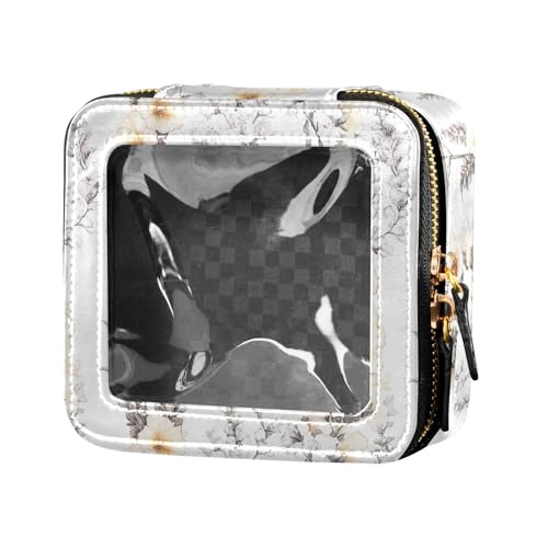 linqin Kosmetiktasche mit Retro-Blumen, weiß, transparent, klein, für Geldbörse, Reisetasche, Kosmetiktasche aus Leder für Reisen, Retro-Blumen, weiß, 1 size linqin Kosmetiktasche mit Retro-Blumen, weiß, transparent, klein, für Geldbörse, Reisetasche, Kosmetiktasche aus Leder für Reisen, Retro-Blumen, weiß, 1 size von linqin