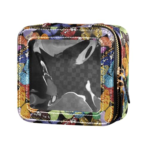 linqin Kosmetiktasche mit Schmetterlings-Motiv, transparent, kleine Kosmetiktasche für Damen, Schmetterling, 1 size von linqin