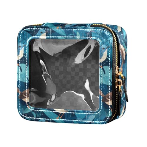 linqin Kosmetiktasche mit dunklen Meeresvögeln, wasserdicht, Reise-Kulturbeutel, Leder-Kosmetiktasche für Damen, dunkle Seevögel, 1 Größe, Dunkle Seevögel, 1 size von linqin