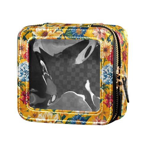 linqin Kosmetiktasche mit hellen Blumen, transparent, Reisetaschen für Toilettenartikel, kleine Kosmetiktasche für Geldbörse für Reisen, Helle Blumen, 1 size von linqin