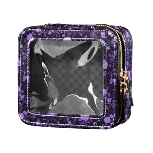 linqin Kosmetiktasche mit leuchtendem Lavendelblüten, transparent, wasserdicht, Reise-Kulturbeutel, Kosmetiktasche für Damen, Leuchtende Lavendelblüten, 1 size von linqin